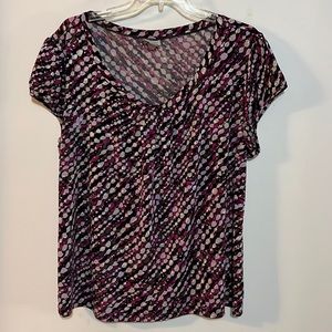 Worthington Blouse Women's Size 1X Short Sleeve Scoop Neck Knit Top